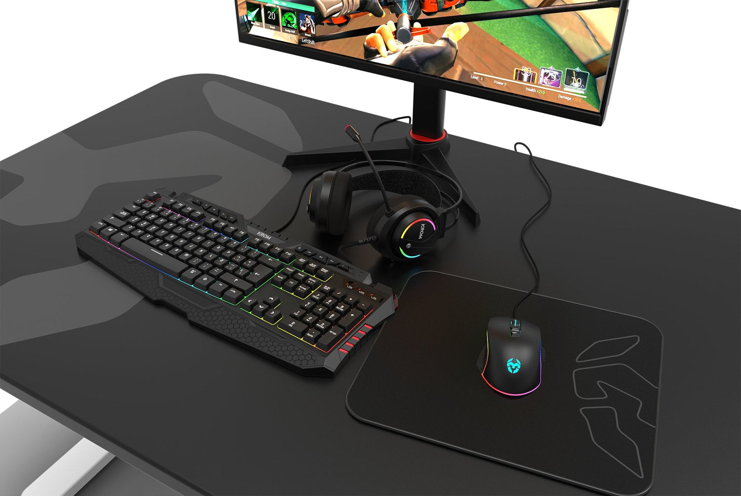 Raton Optico Krom Keos Gaming Rgb 6400dpi/Rgb Rainbow/7 Botones/Usb Nxkromkeos