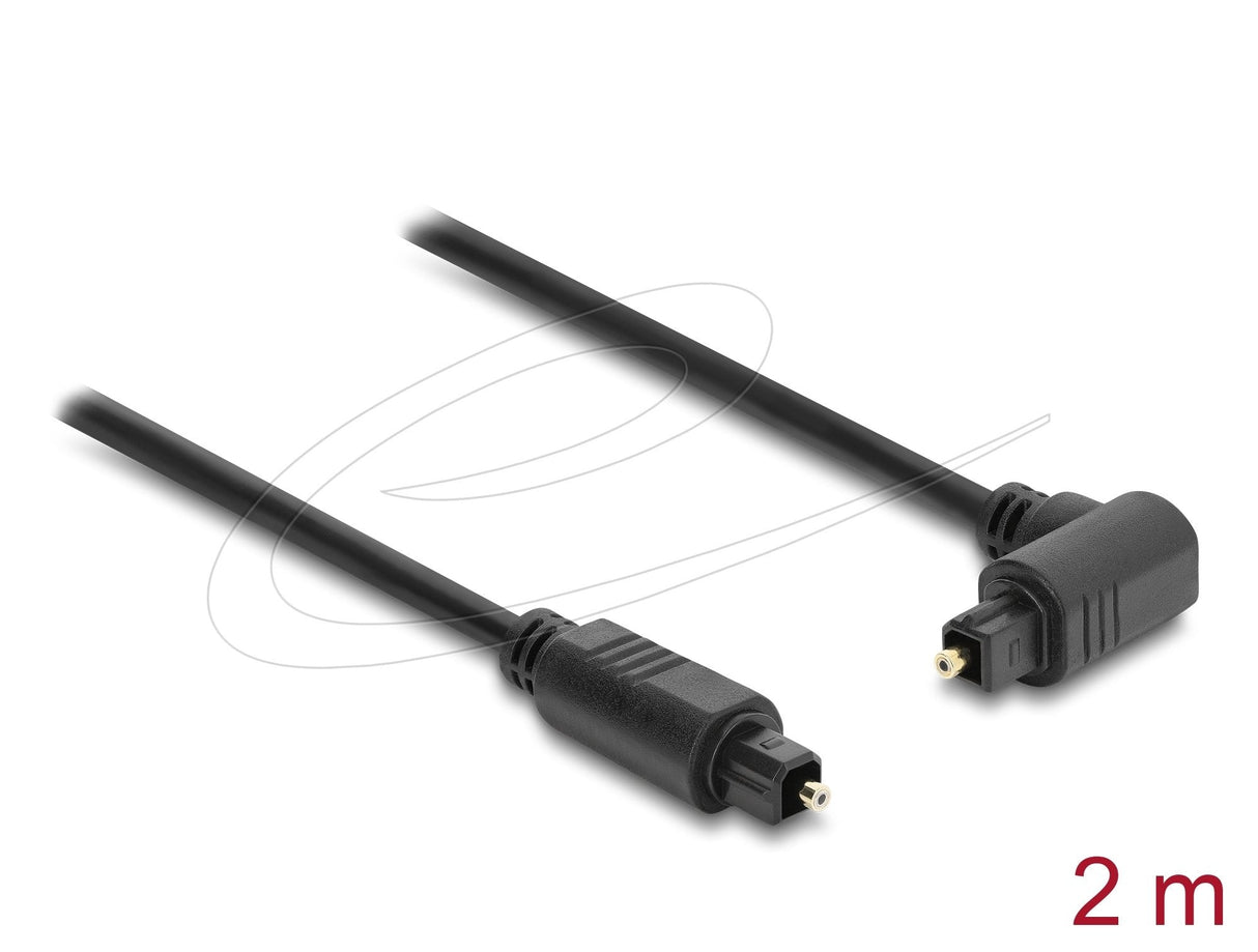 Delock Toslink Cable Stecker 90° Gewinkelt Auf Stecker Gerade, Ø 4 Mm, 2 M, Schwarz