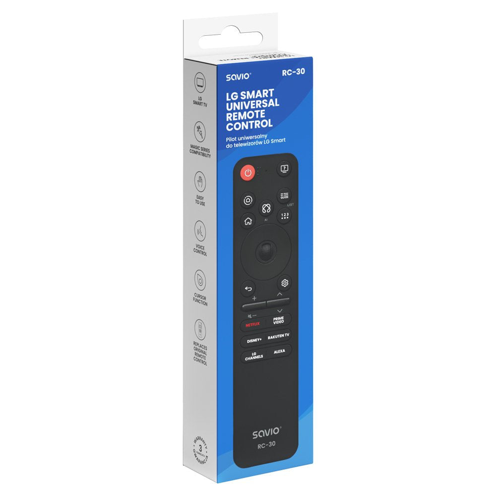 Savio Mando A Distancia Universal Para Tv Con Reconocimiento De Voz Y Control Del Cursor, Rc-30.