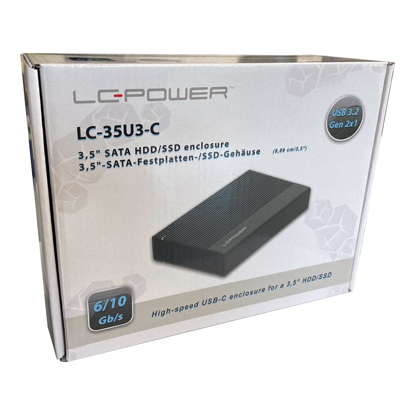 Lc-Power Lc-25u3-C Caja Externa Para Disco Duro/Ssd Negro 2.5"