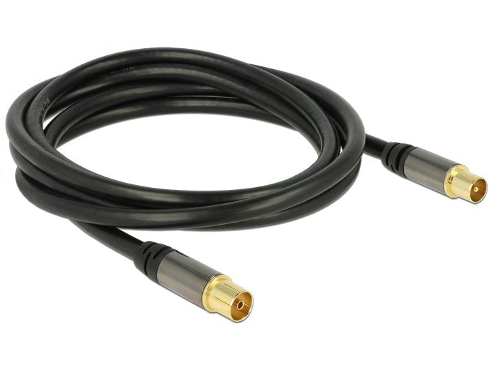 Delock Cable De Antena Iec Macho > Iec Hembra Rg-6/U 2 M Negro