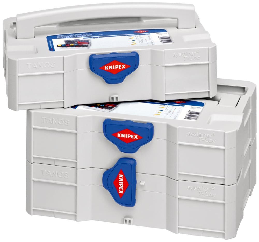 Alicates De Engarzar Knipex Con Rango De Engarzado Para Punteras De Cable 97 90 09 Rojo/Azul, Incl. Punteras De Cable, Tanos Mini-Systainer 97 90 09