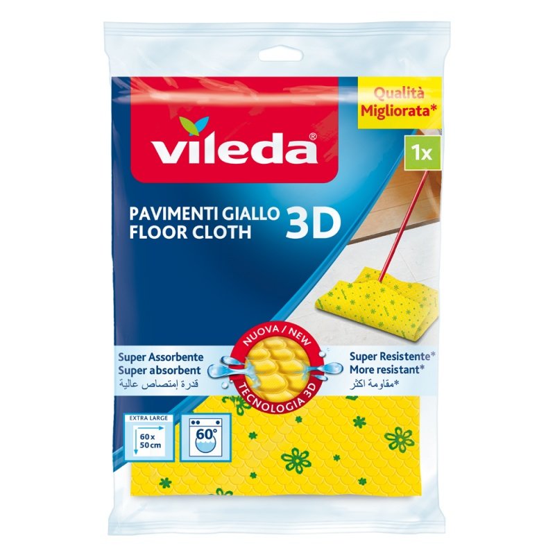 EAN 4003790000126 - Vileda 4003790000126 trapo para limpiar Poliéster, Polipropileno (PP), Viscosa Amarillo 1 pieza(s) imagen 1