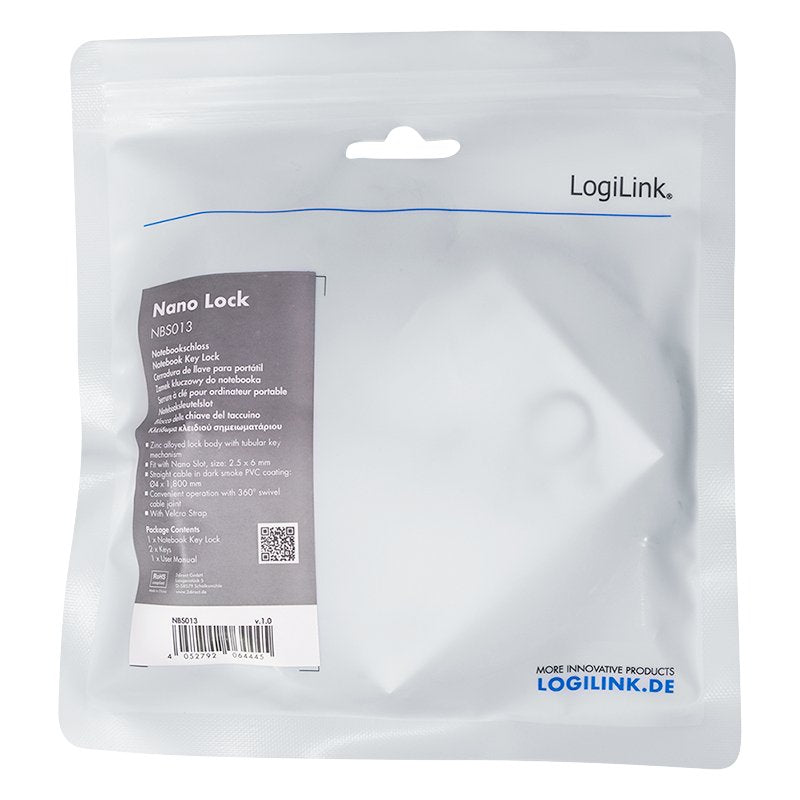 EAN 4052792064445 - LogiLink NBS013 cable antirrobo Negro, Plata 1,8 m imagen 7