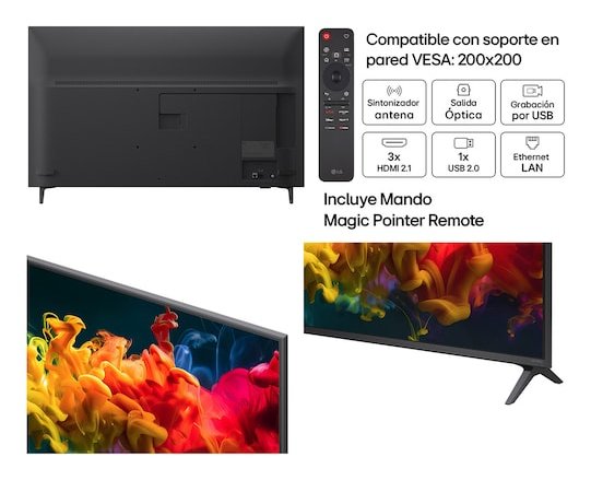 Tv Lg 43qned81b6c.Aeu 43" Qned Evo Miniled Patas Laterales Wifi Hdmi X3