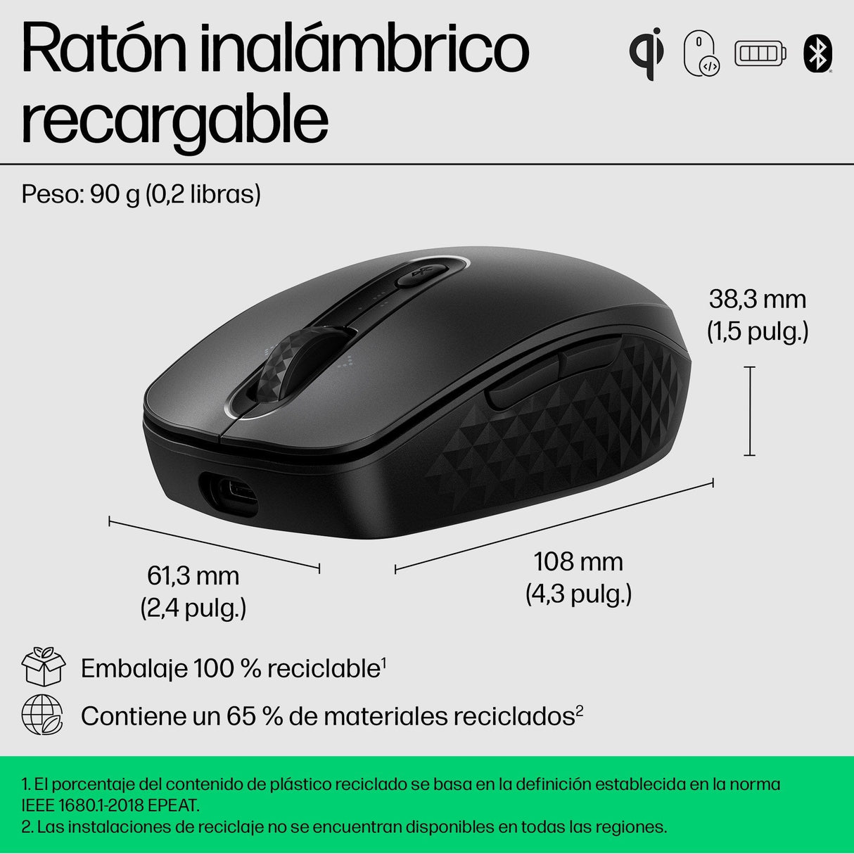 Hp Ratón Inalámbrico Recargable 690