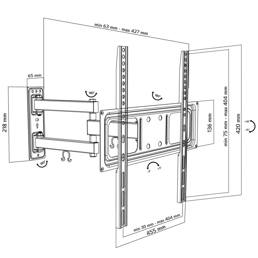 Techly Ica-Plb 320mt Soporte De Pared Para Tv 32-55" Led/Lcd 35kg Giratorio Inclinable