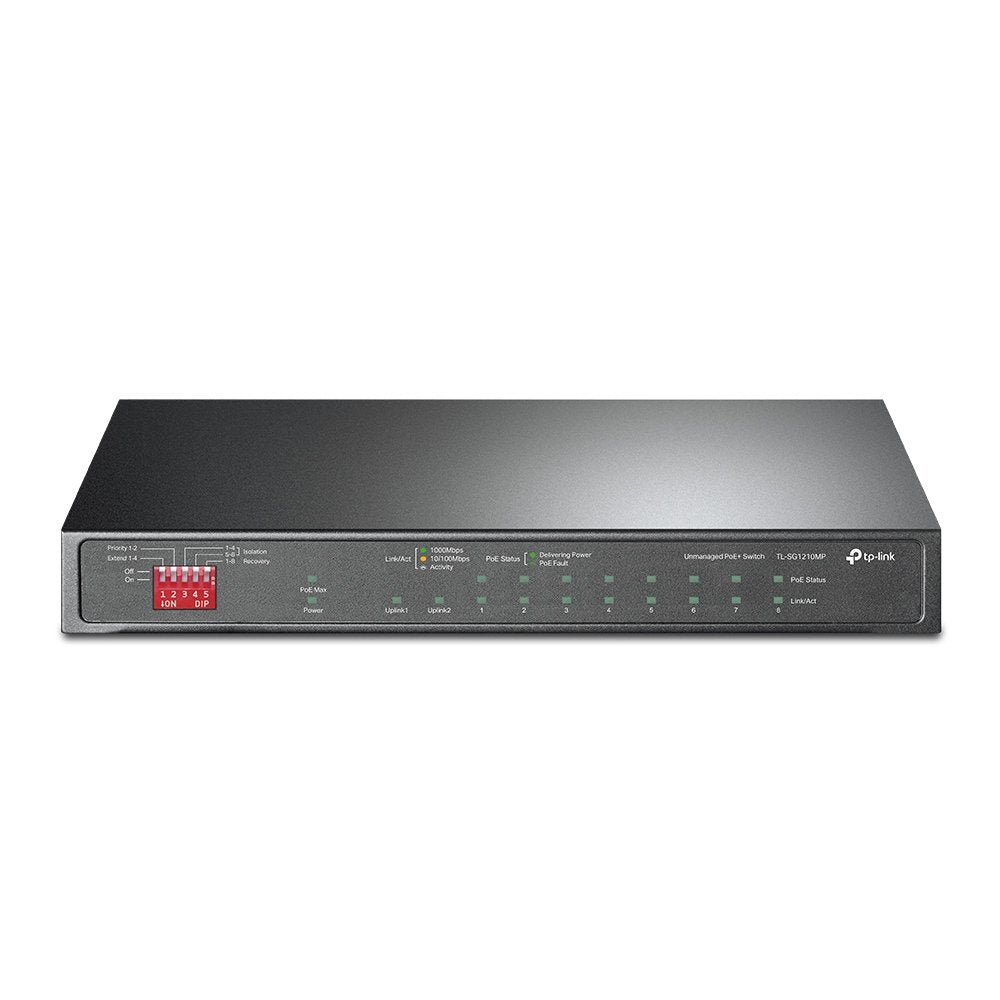 Switch Tp-Link Tl-Sg1210mp 10p,8pgigabt Poe+ Ports, 2x Gigabit Non-Poe Ports