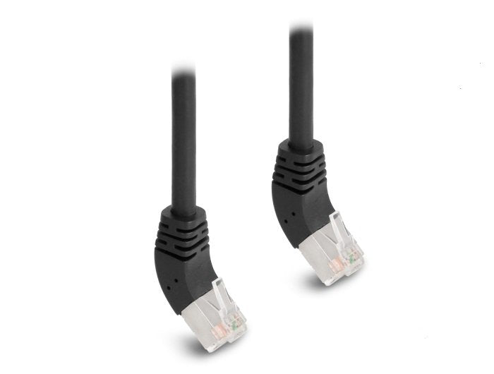 Delock 80273 Rj45 Cable De Red Cat.6a S/Ftp 45° Nach Unten Angular 0,25 M Negro