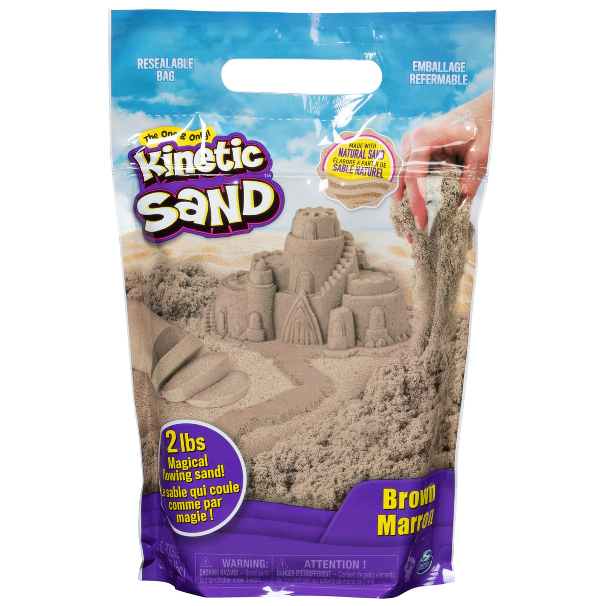 Kinetic Sand- Kinetic-Bolsa De Arena Para Cinética (907 G), Marrón (Spin Master 20116297)