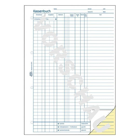 Avery Zweckform Kassenbuch - 40 Hoja - A4 (210 X 297 Mm)