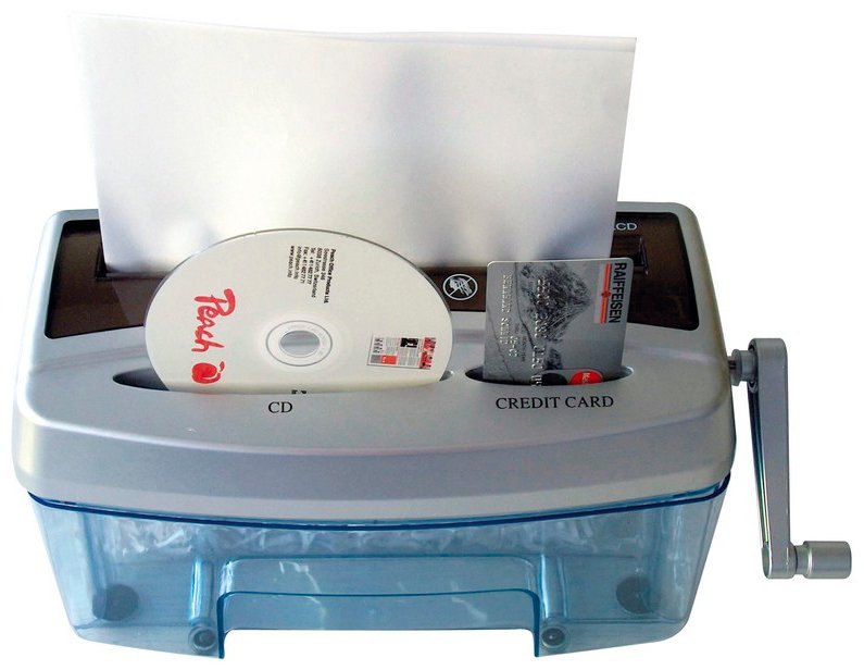 Peach Ps300-21 Triturador De Papel Corte Cruzado 21 Cm Negro, Azul, Gris