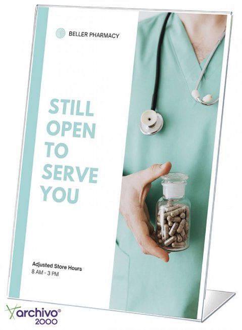 Archivo 2000 Expositor Sobremesa En Forma De L Din A4 Vertical 95x210x305 Mm Cristal Transparente