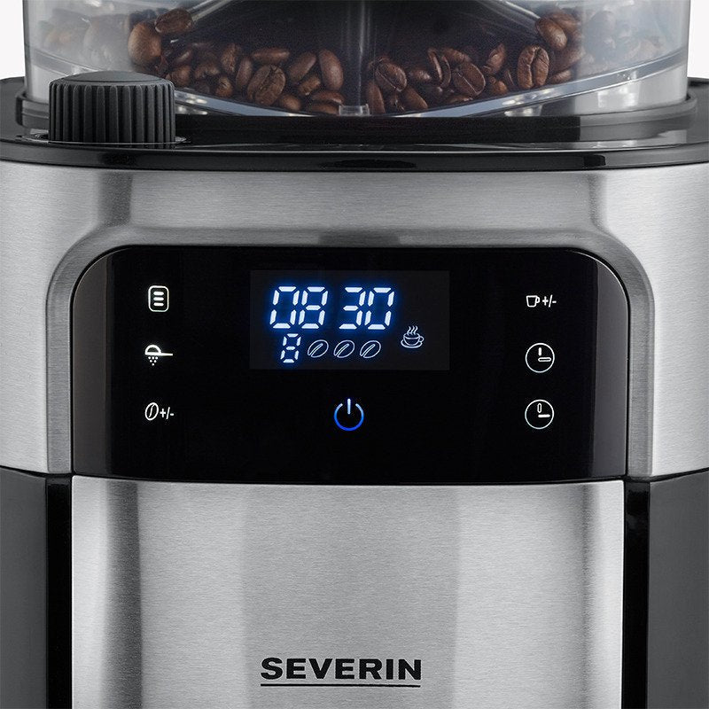 Cafetera Severin Ka 4814 Combinada Molinillo Integrado, 1000 W, Negro, Acero Inoxidable