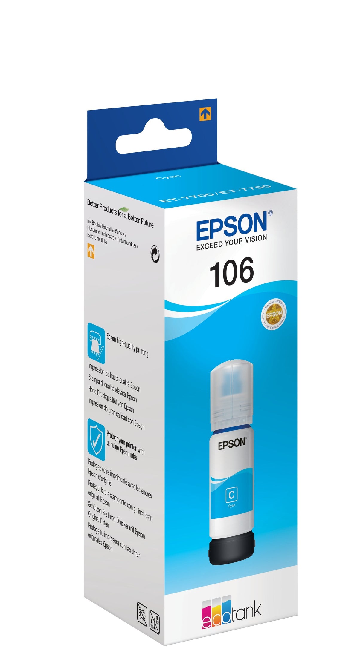 Epson 106 Ecotank Cyan Ink Bottle Et-7700 / Et-7750