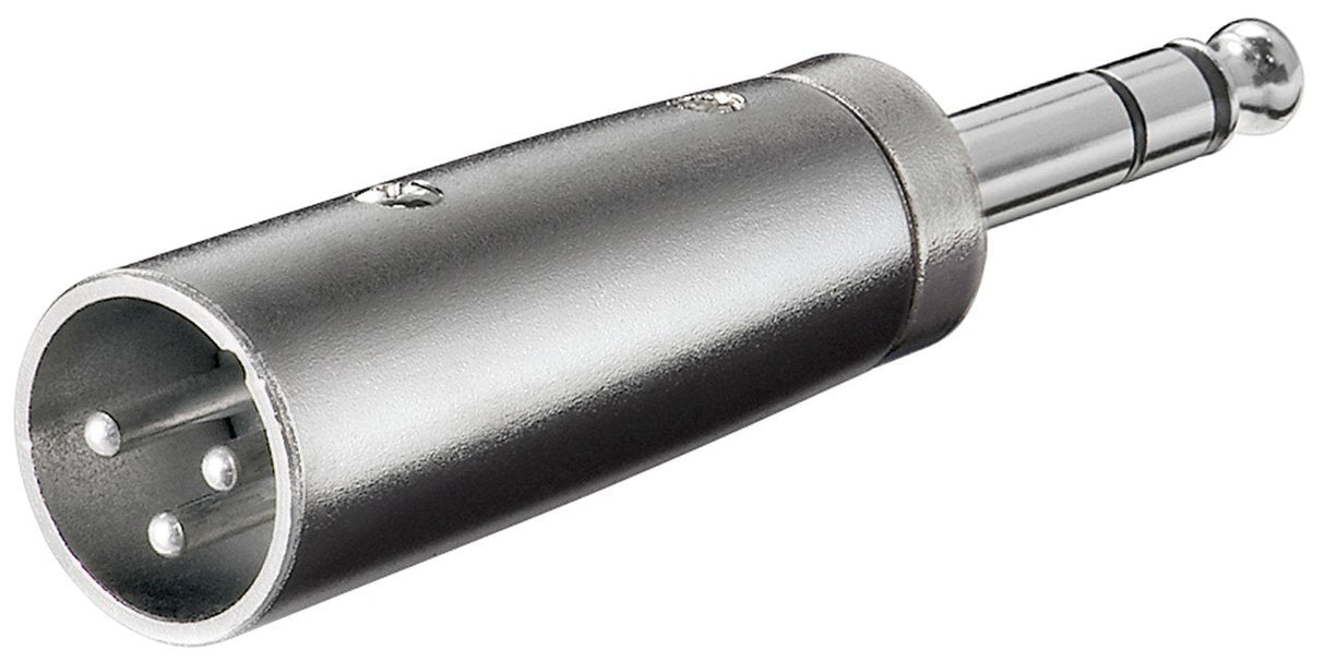Goobay Adaptador Xlr, Conector Aux Estéreo De 6,35 Mm > Conector Xlr De 3 Pines Plateado, 1 Pieza 27515