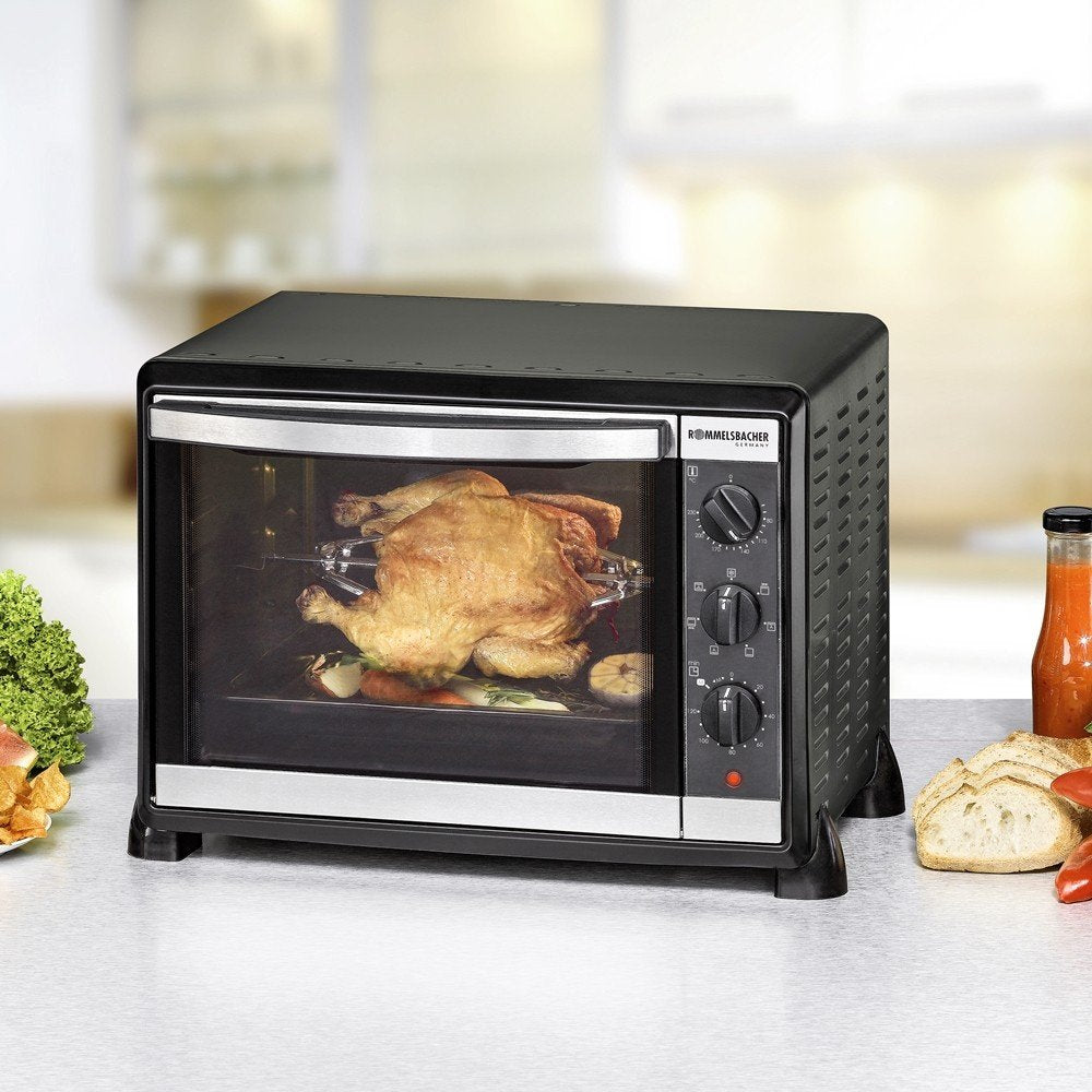 Mini Horno Rommelsbacher Bg 1550 30 L Negro, Negro, Horno Eléctrico, 30 L, 80 - 230 °C, Negro, Giratorio, Mecánico, Minorista