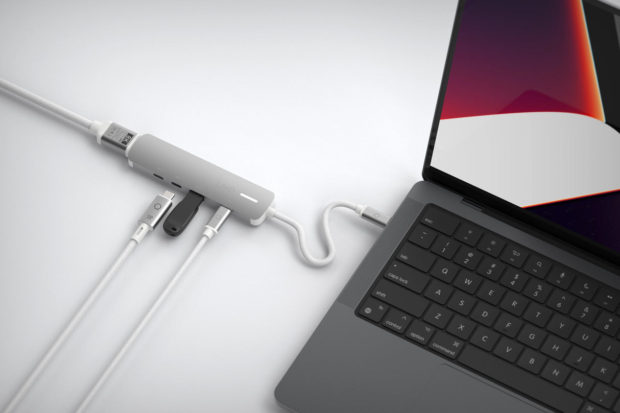 Hub 5 Puertos Pro Usb-C 140w Gris Linq Usb-C/ 1xusb3.2, 1xhdmi, 1xusb-C Pd Hasta 140w, 2xusb-C