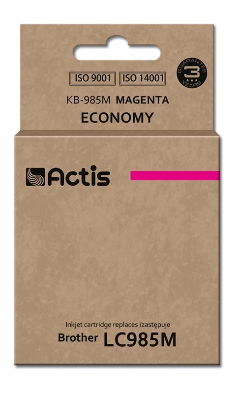 Tinta Actis Kb-985m (Reemplazo De Brother Lc985m - Estándar - 19 5 Ml - Magenta)
