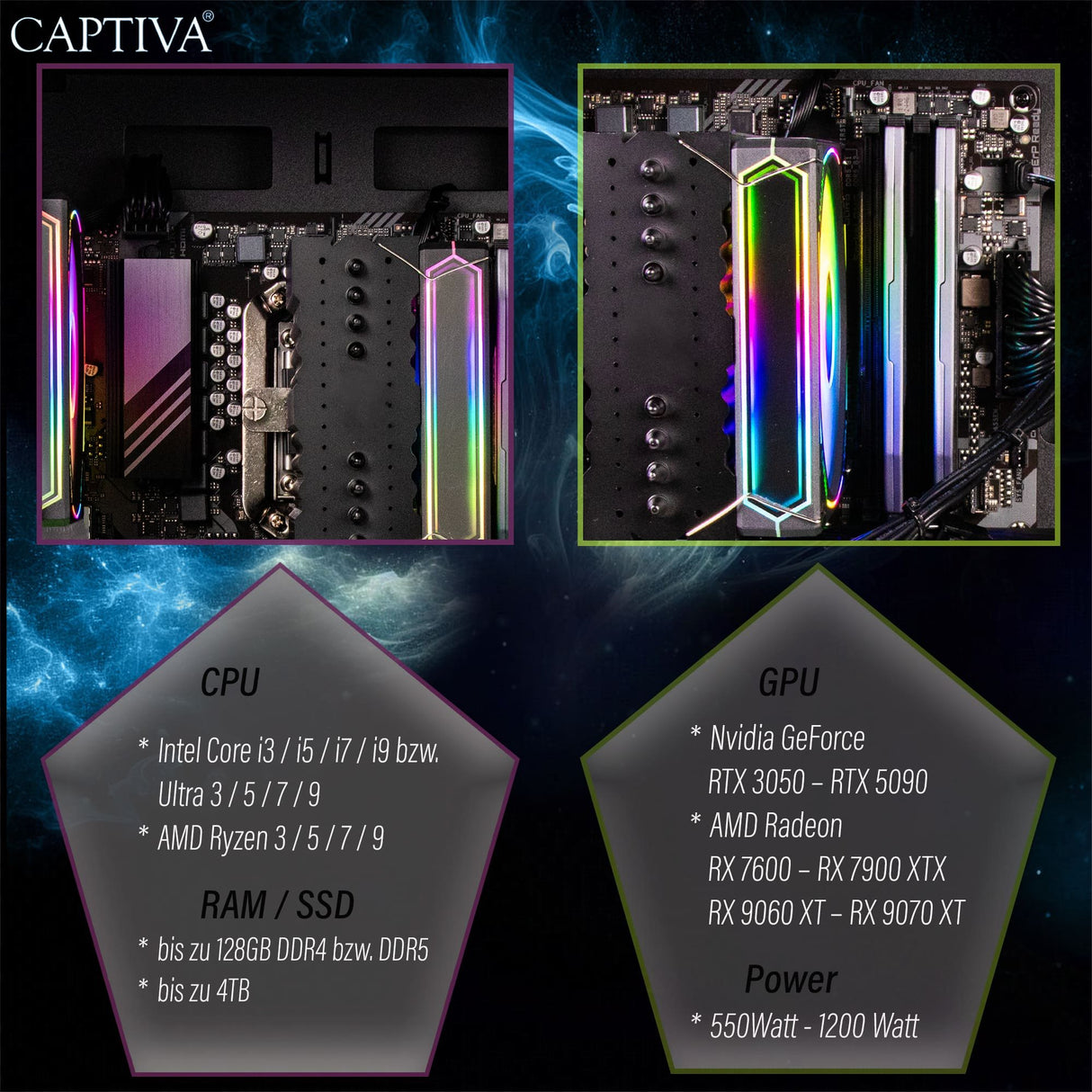 EAN 4046373908778 - CAPTIVA PC Advanced Gaming R90-877 (Ryzen 7 5700X/RTX5060 Ti 16GB GDDR7/SSD 1TB/32GB/WLAN/Windows 11 Home imagen 8
