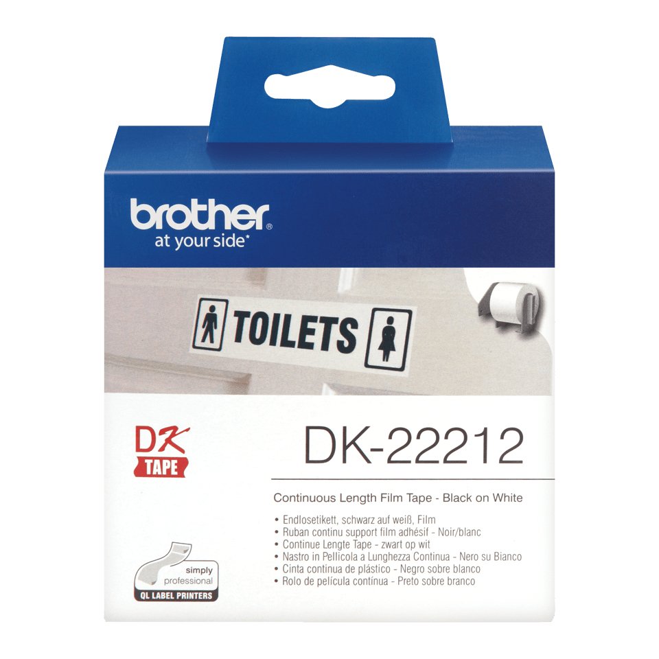 Brother Dk-22212,Adhesivo Permanente,Blanco,Rollo (6,2 Cm X 15,2 M) Cinta,Para Brother Ql-1050, 1060, 500, 550, 560, 570, 580, 650, 700, 710, 720, 820