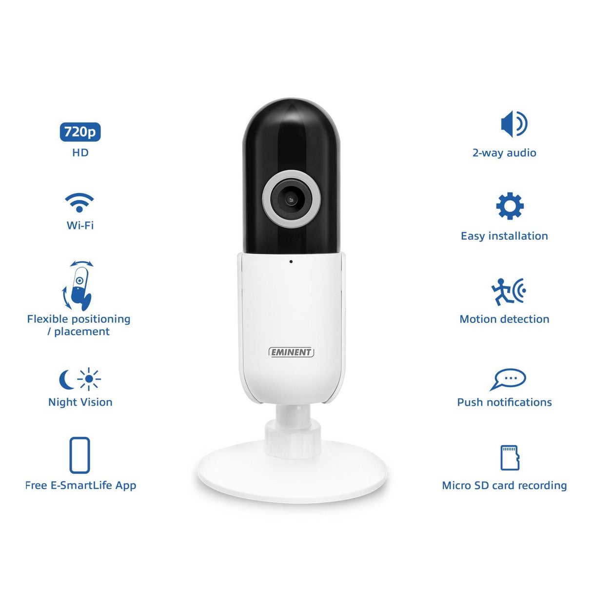 Camara De Seguridad Eminent Inalambrica Hd Ip Cam Con Grabacion En Micro Sd