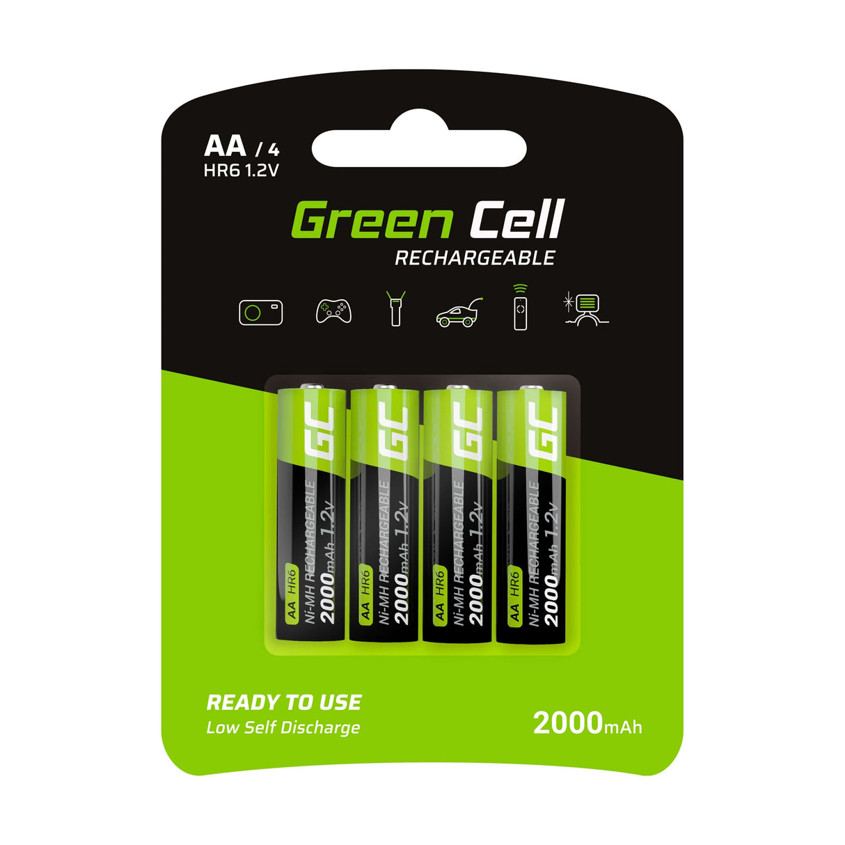 Pilas Recargables Greencell Aa 2000 Mah (4 Pcs)