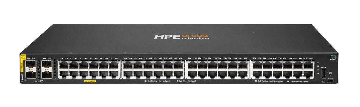 Hpe Aruba Networking Cx 6000 48p 10m 100m 1g Class4 Poe 4p Sfp 1g 740w Switch Eu