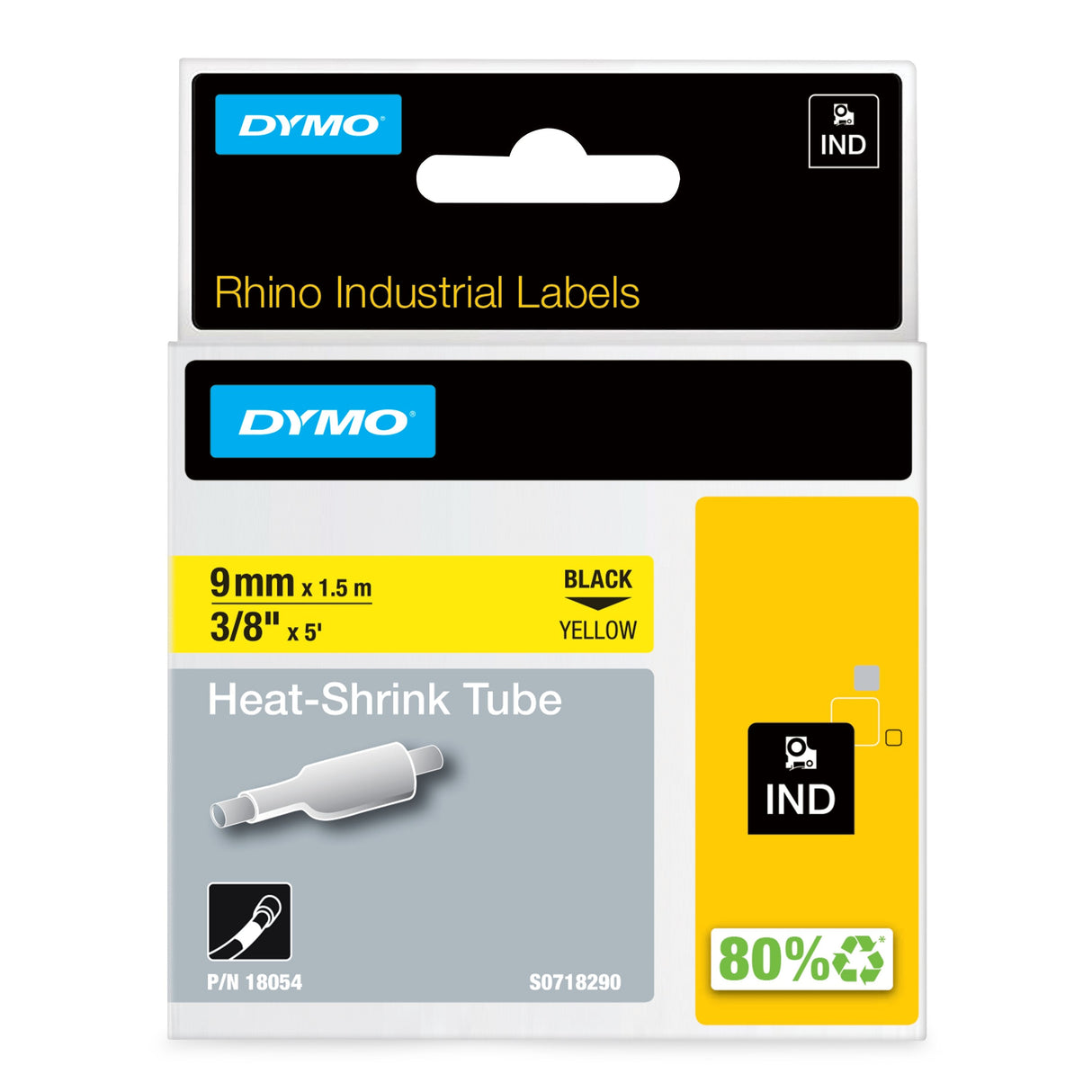 EAN 0071701180544 - DYMO 18054 cinta para impresora de etiquetas Negro sobre amarillo imagen 1