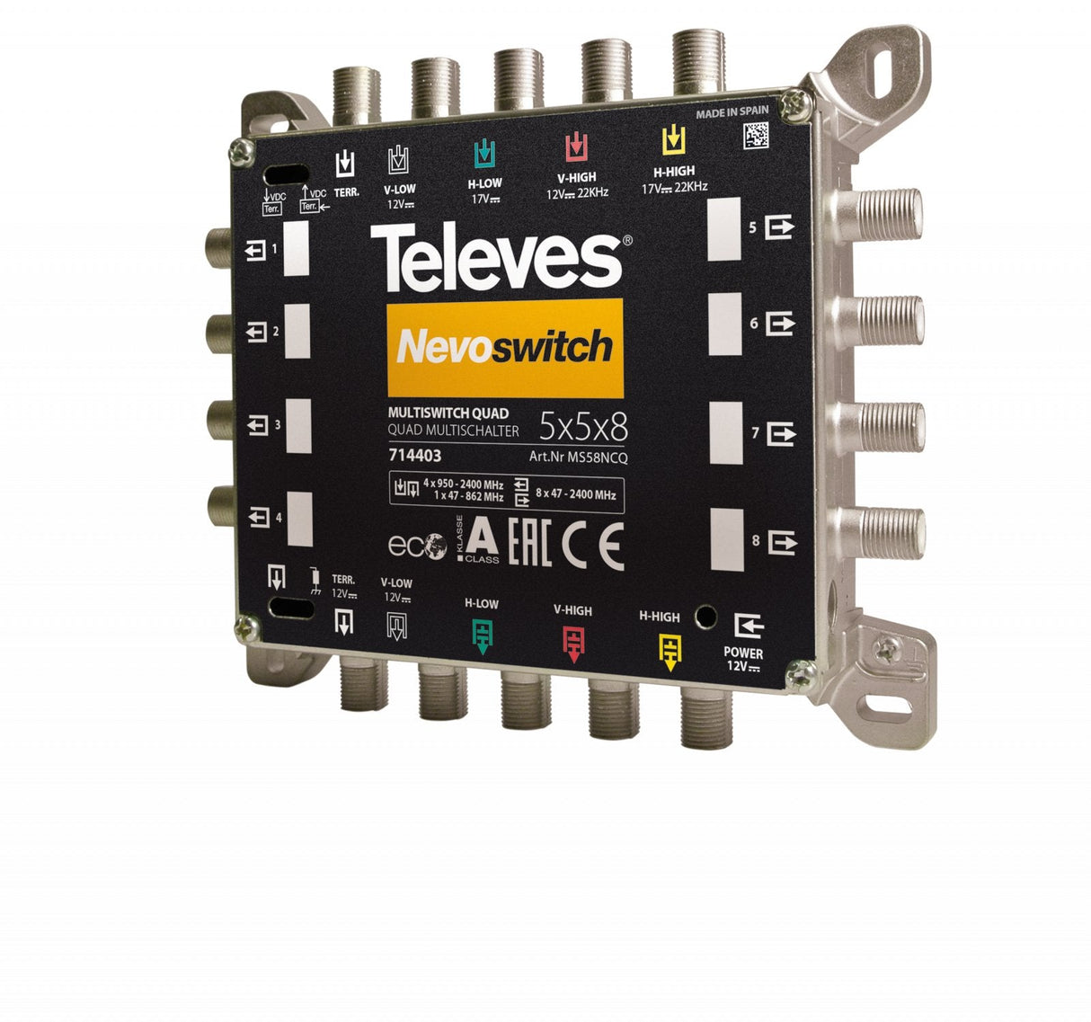 Televes Ms 58ncq Umschaltmatrix 5 Eingänge 8 Ausgänge Nevo Mit Netzteil