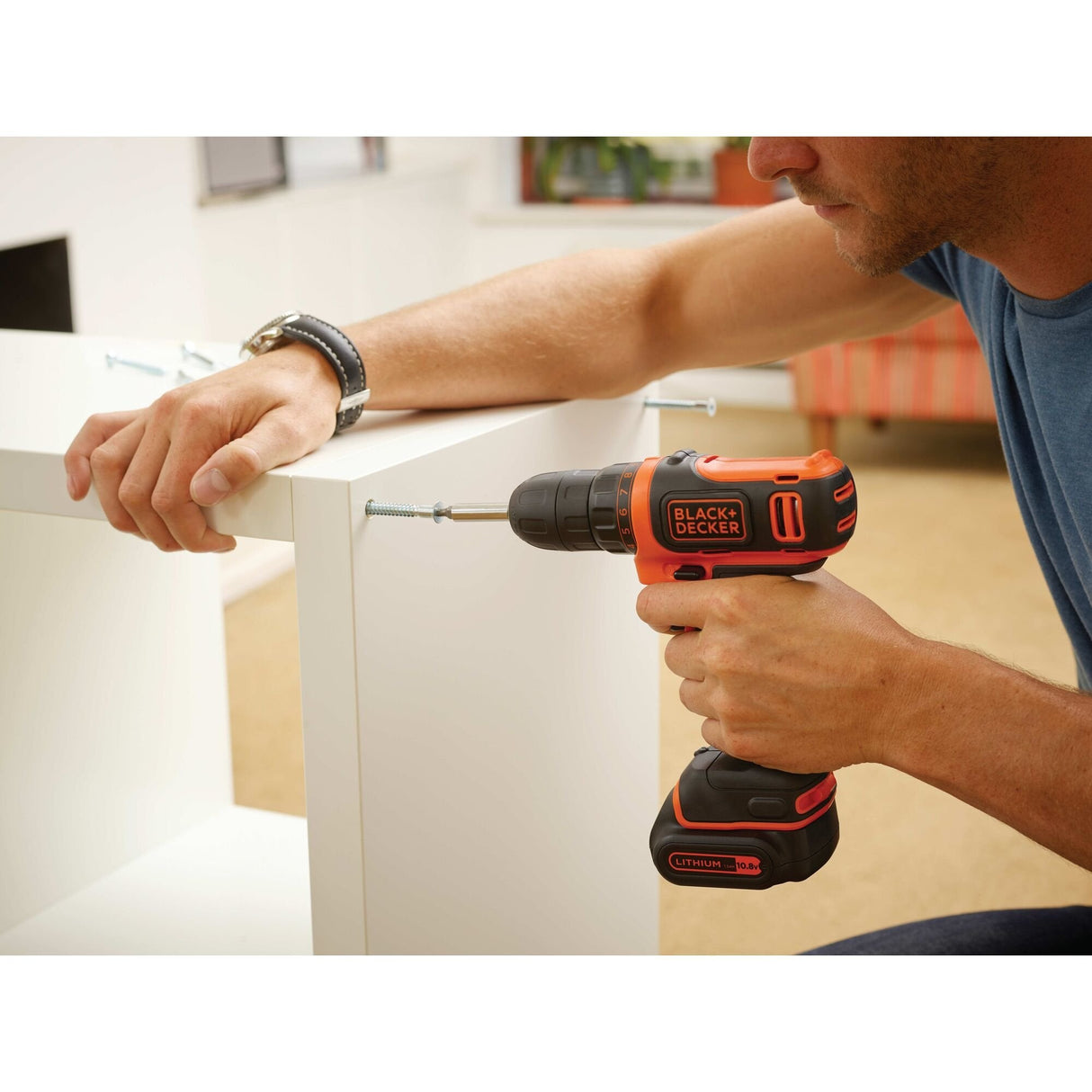 Taladro Atornillador Inalámbrico Black+Decker Bdcdd12, 10,8 Voltios (Negro/Naranja, Batería De Iones De Litio De 1,5 Ah) Bdcdd12-Qw