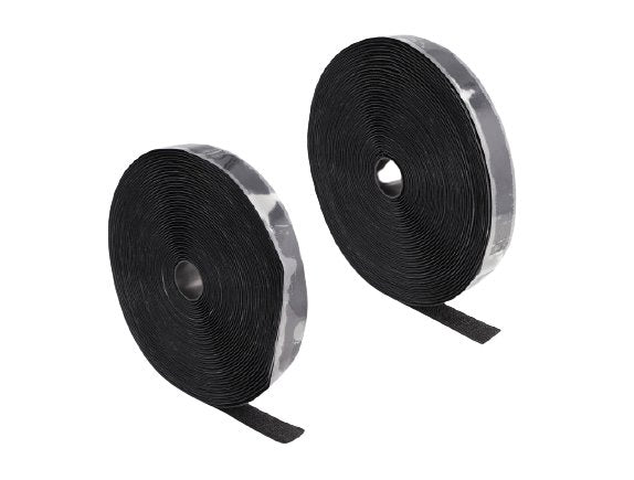 Strapazierfähiges Klettband Selbstklebend Mit Haft- Und Flauschband L 15 M X B 25 Mm Schwarz