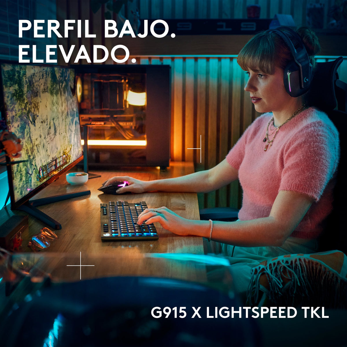 EAN 5099206121843 - Logitech G G915 X LIGHTSPEED TKL teclado Juego USB + RF Wireless + Bluetooth QWERTY Español Negro imagen 2