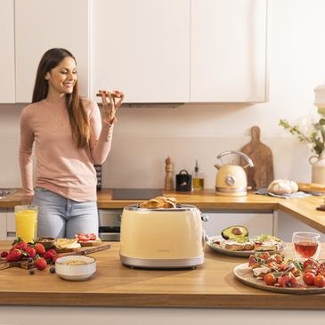 Tostador Cecotec Toast&Taste 800 Vintage Light 850w Amarillo Claro