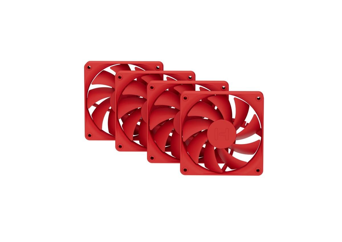Hyte Fa12, Ventilador De Caja Rojo, Paquete De 4, 120 Mm Fan-Hyte-Fa12-Rr-4