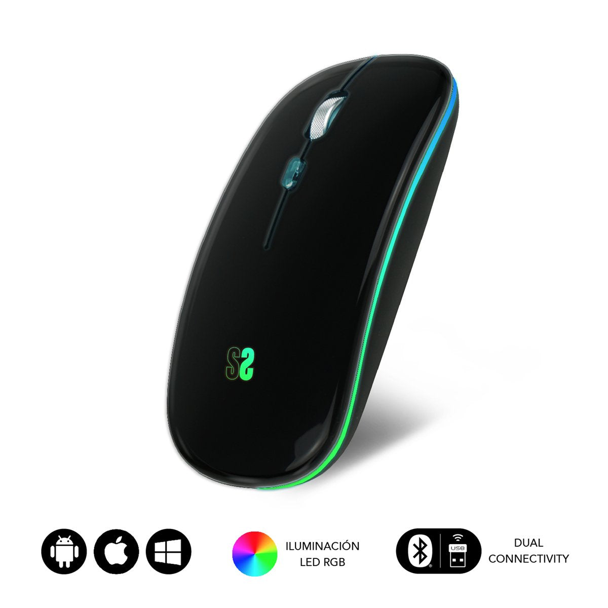 EAN 8436586742027 - SUBBLIM SUBMO-LDFLAT1 ratón Oficina Ambidextro RF Wireless + Bluetooth + USB Type-A Óptico 1600 DPI imagen 1