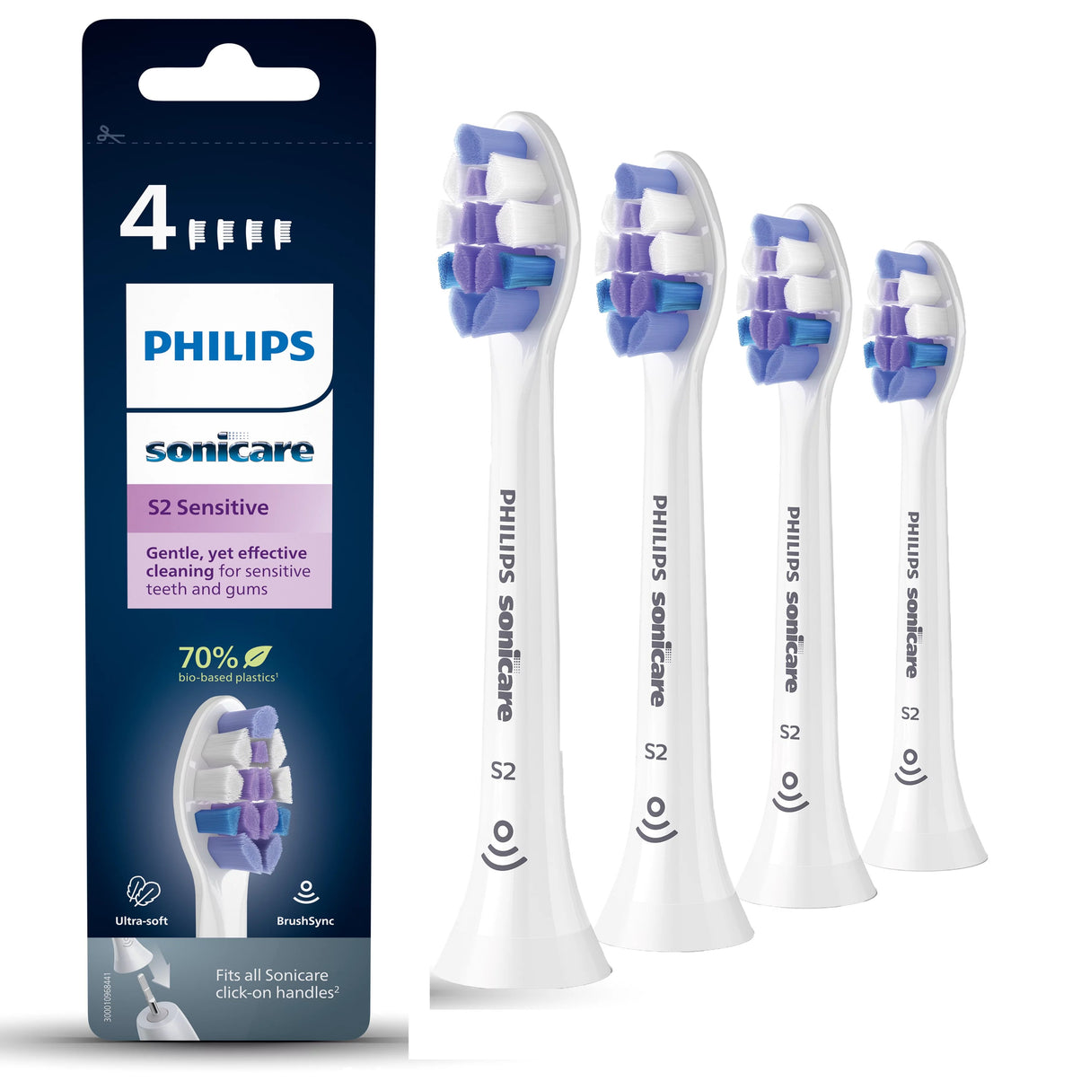 EAN 8720689021029 - Philips HX6054/10 cepillo de cabello 4 pieza(s) Blanco imagen 2