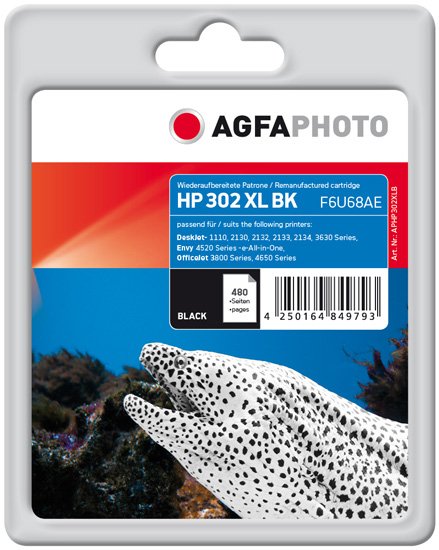 Agfaphoto Aphp302xlb Tinta Hp 302xl F6u68ae Negro
