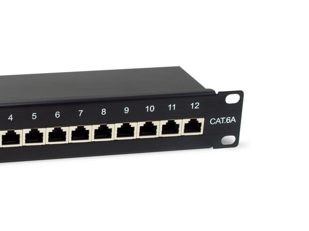 Equip Patchpanel 12x Rj45 Cat6a 10" Ftp 1he Premium Negro