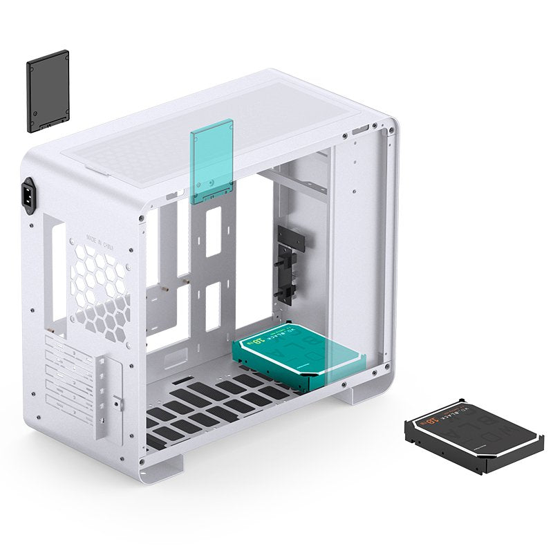 Jonsbo U4 Mini Micro-Atx-Carcasa, Tempered Glass - Blanco