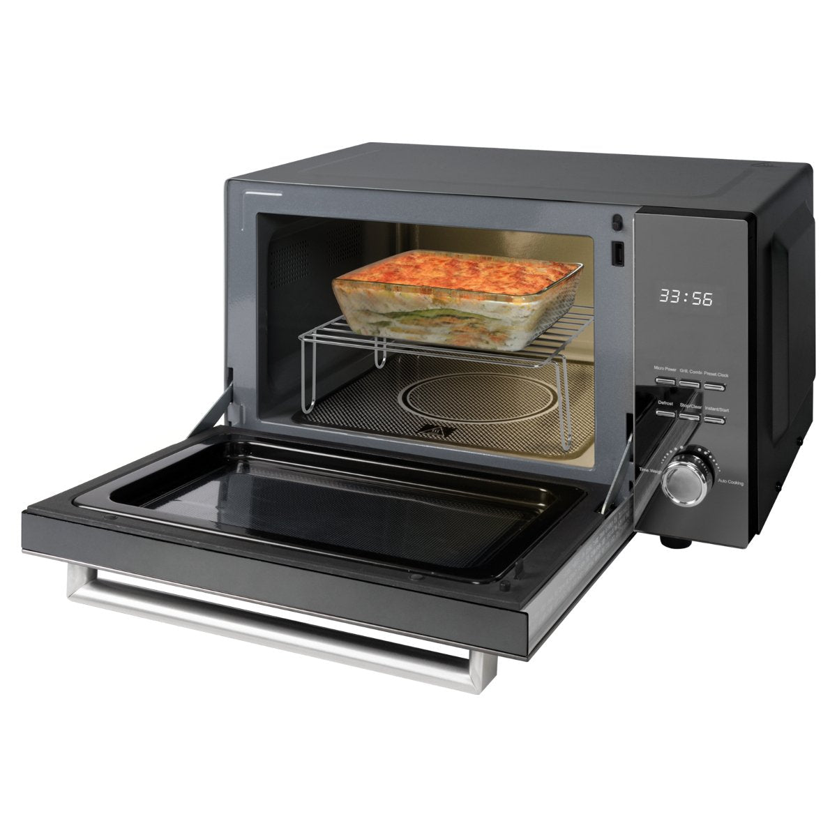 Microondas Proficook Pc-Mwg 1204 Con Grill 23 L 800 W Espejo, Acero Inoxidable