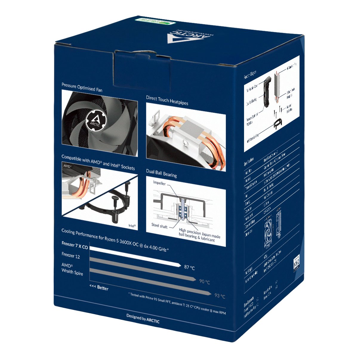 EAN 4895213702485 - ARCTIC Freezer 7 X CO Procesador Refrigerador de aire 9,2 cm Aluminio, Negro 1 pieza(s) imagen 8