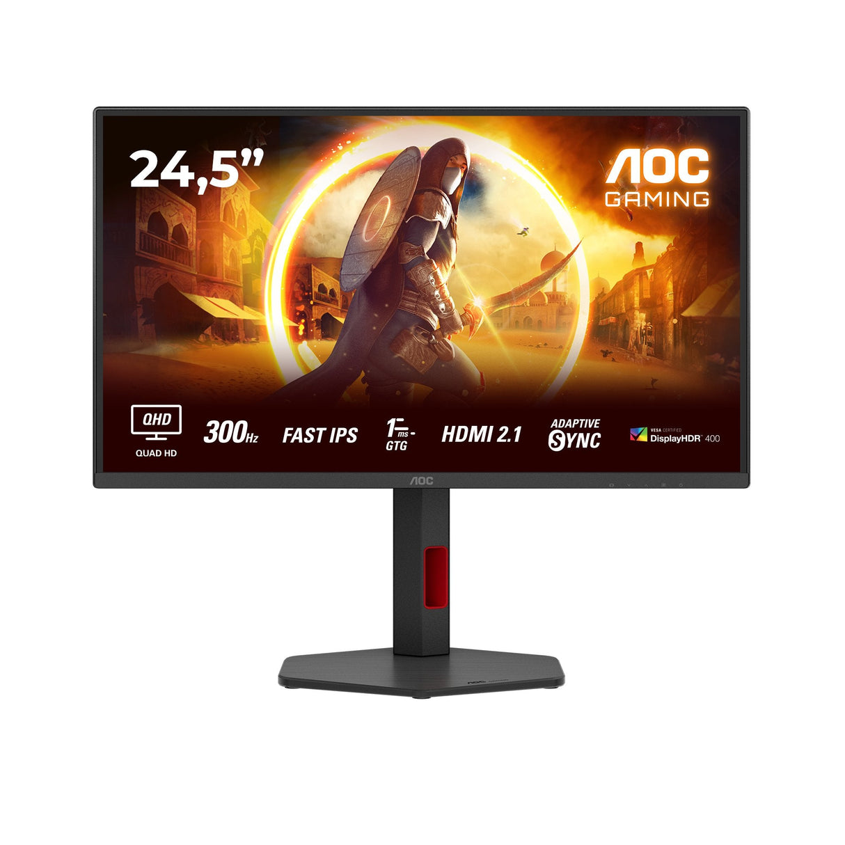 Monitor Aoc G4 Q25g4sr 24.5" 2560 X 1440 Pixeles Quad Hd Led Negro, Rojo