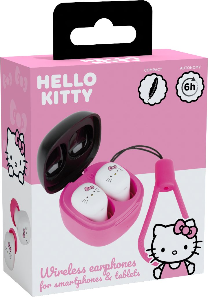 Auriculares Konix Hello Kitty Bluetooth Rosa, Blanco