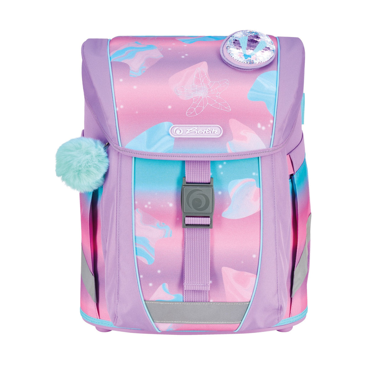 EAN 4008110396316 - Herlitz FiloActive XL Plus Ocean Lights juego de mochila escolar Chica Poliéster Azul, Rosa imagen 2