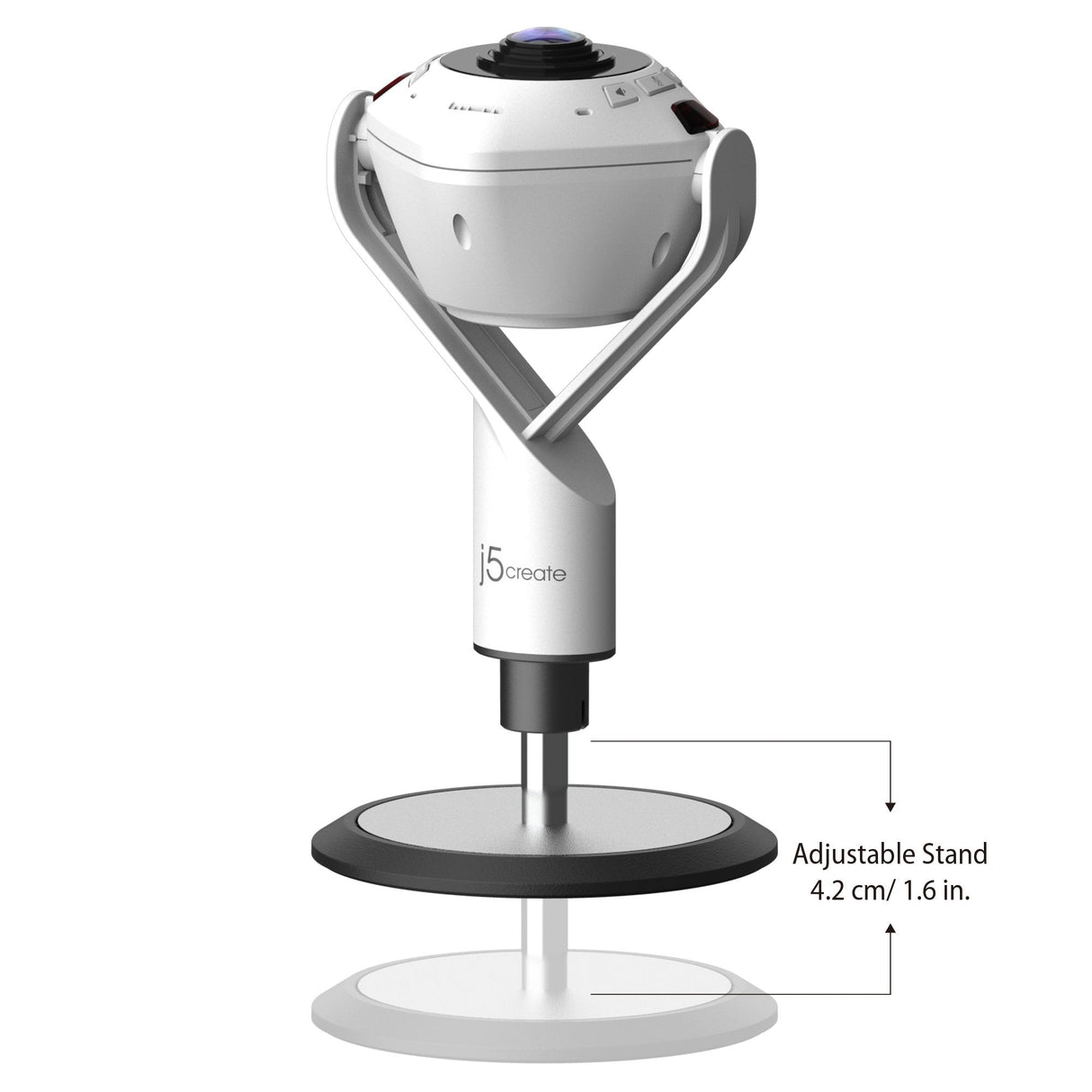 Cámara Web J5create Jvu368 De 360° Alimentada Por Ia Con Altavoz