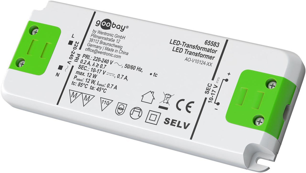 EAN 4040849655838 - Goobay 65583 transformador de corriente Blanco, Verde 0,7 A imagen 1