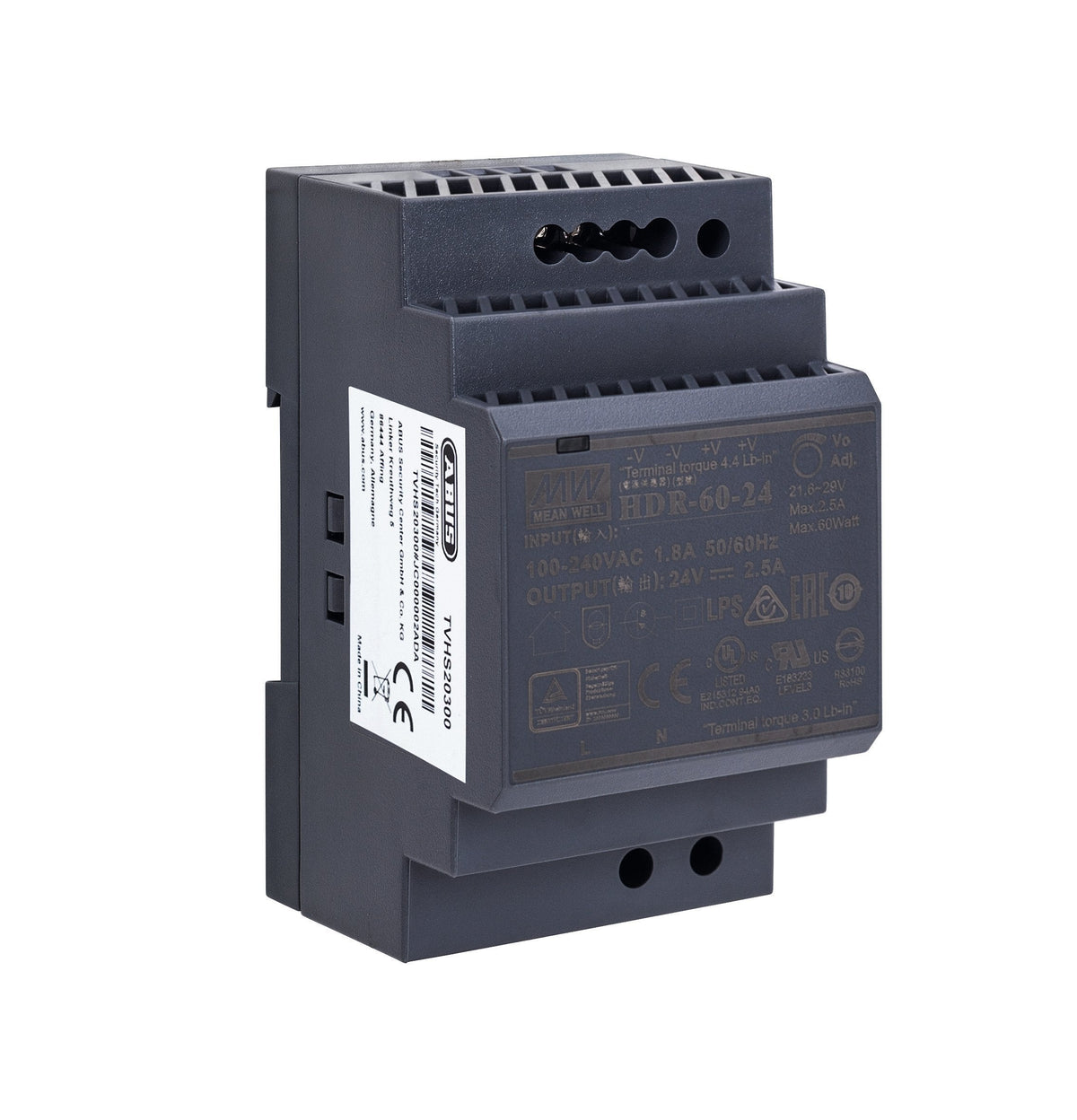 Abus Security-Center Fuente De Alimentación Tvhs20300 24v Dc Para Carril Din