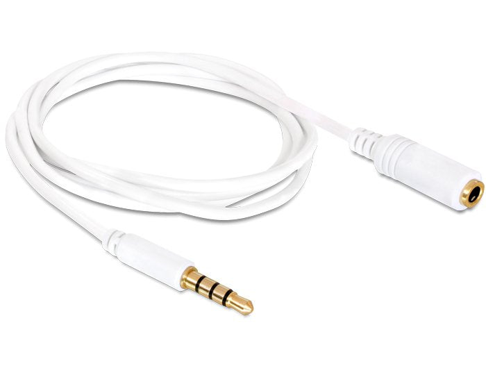 Delock Cable Alargador Audio Klinke 3,5 Mm Conector Macho Conector Hembra 4 Pin 0,5 M