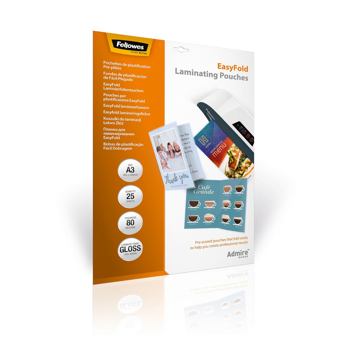Laminator Pouch Easyfold/A3 80 25pcs 5602001 Fellowes